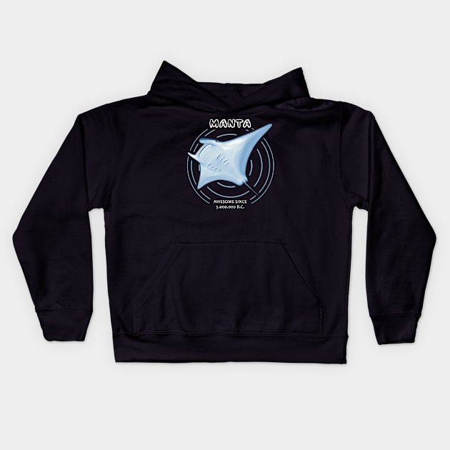 Manta Rays Awesome Since 5 million B.C. Kids Hoodie by TMBTM